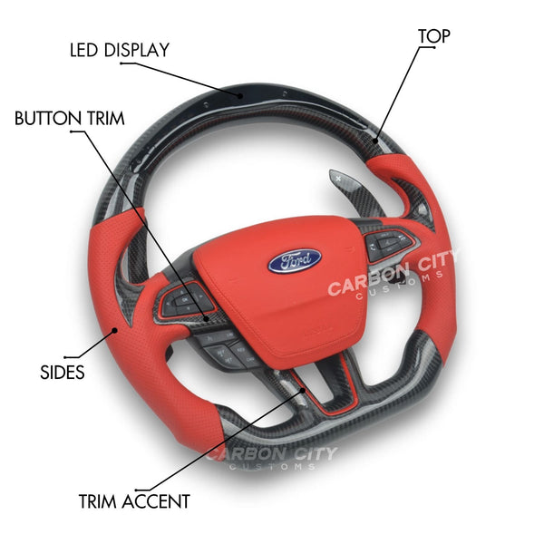Ford Focus Customizable Steering Wheel - Carbon City Customs