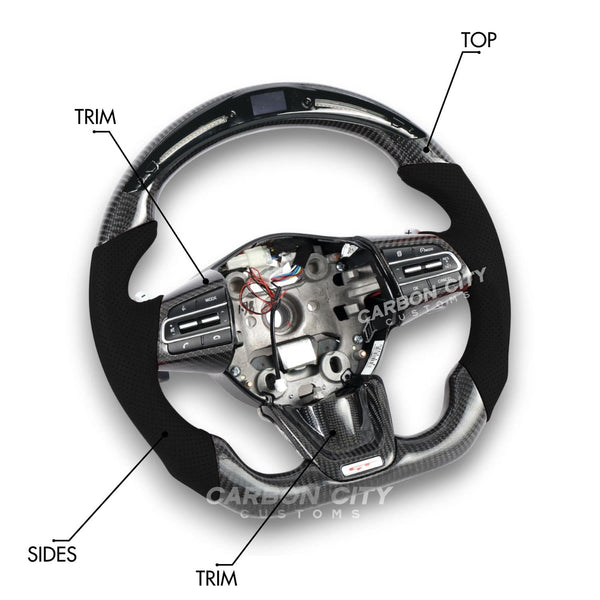 Kia Stinger Style Customizable Steering Wheel - Carbon City Customs