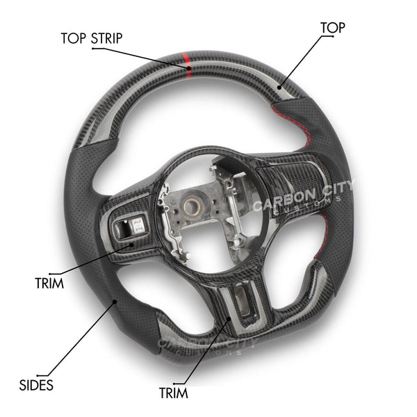 Mitsubishi Lancer Evolution X Style Customizable Steering Wheel - Carbon City Customs