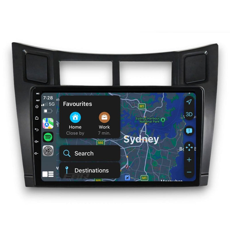Toyota Yaris (2005 - 2011) Multimedia 9" Touchscreen Display + Built-In Wireless Carplay & Android Auto