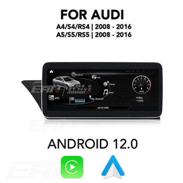 Audi A4/S4/RS4/A5/S5/RS5 Android 12.0 Multimedia 10.25"/12.5" Touchscreen Display + Built-In Wireless Carplay & Android Auto | 2008 - 2016 | LHD/RHD - Euro Active Retrofits