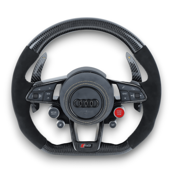 Audi R8/TT Style Customizable Carbon Fiber / Alcantara / LED Steering Wheel | Fits 2010+ All Models - Euro Active Retrofits