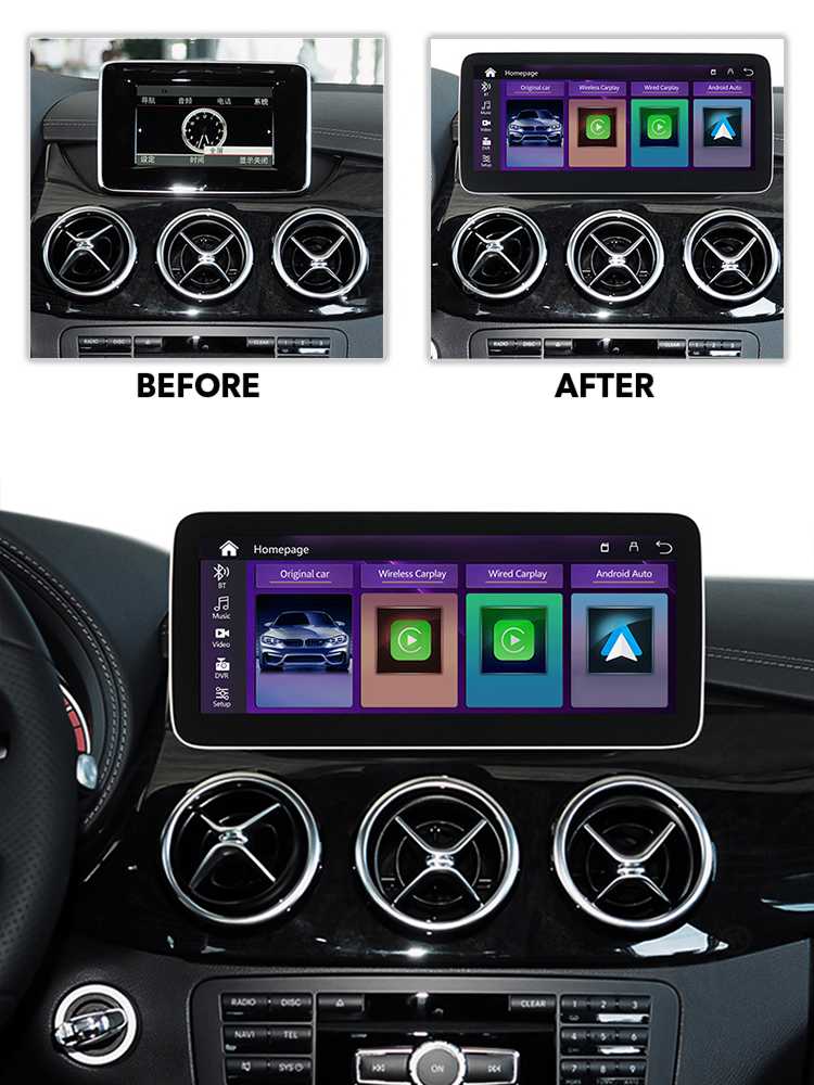 Mercedes Benz B Class 10.25" Touchscreen Display Upgrade + Built-In Wireless CarPlay & Wired Android Auto | 2011 - 2019 | (LHD | RHD) - Euro Active Retrofits