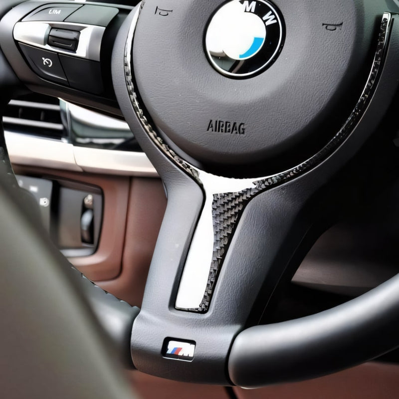 ECI+ BMW M-Sport Steering Wheel Middle Trim Carbon Fiber Replacement - Euro Active Retrofits