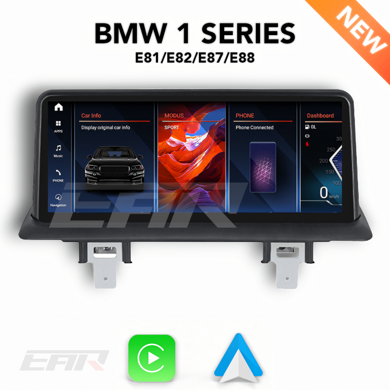 BMW iDrive 8 Android 12.0 1 Series (E81/E82/E87/E88) Multimedia 10.25"/12.3" Touchscreen Display + Built-In Wireless Carplay & Android Auto | 2004 - 2012 | LHD/RHD - Euro Active Retrofits