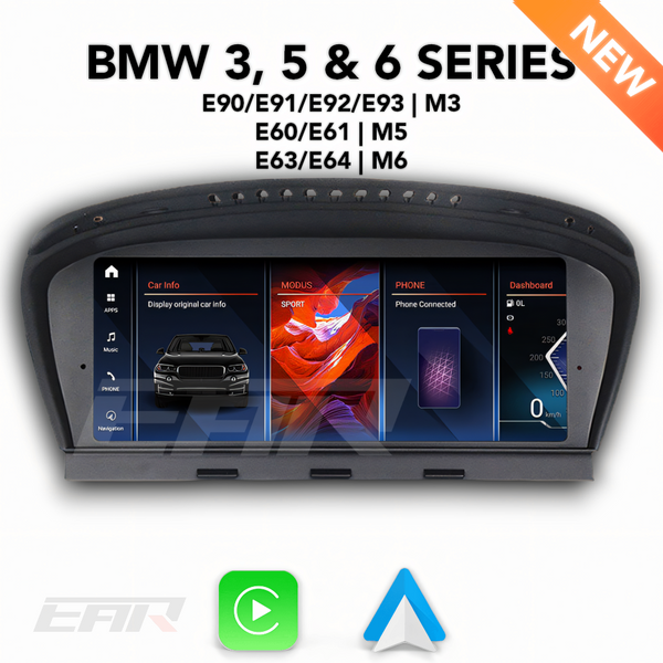BMW iDrive 8 Android 12.0 3, 5 & 6 Series Multimedia 8.8" Touchscreen Display + Built-In Wireless Carplay & Android Auto | 2003 - 2012 | LHD/RHD - Euro Active Retrofits