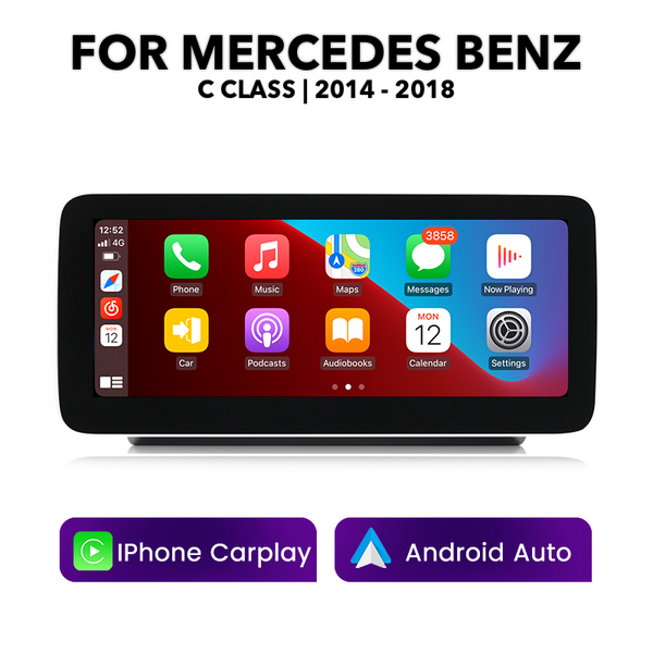Mercedes Benz C Class W205 10.25" Touchscreen Display Upgrade + Built-In Wireless CarPlay & Wired Android Auto | 2014 - 2018 | (LHD | RHD) - Euro Active Retrofits