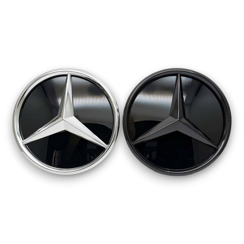 EBI Mercedes Benz Glass Mirror 3D Grille Star Emblem, Gloss Black