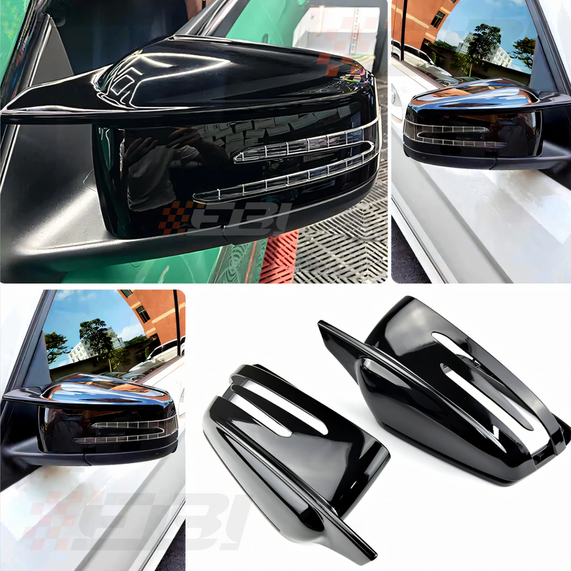 EBI Mercedes Benz Wing Style Mirror Cap Replacement | Gloss Black | Carbon Fiber | LHD & RHD | 2009 - 2018 - Euro Active Retrofits