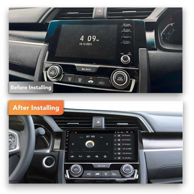 Honda Civic (2016 - 2021) Multimedia 9" Touchscreen Display + Built-In Wireless Carplay & Android Auto - Euro Active Retrofits AU
