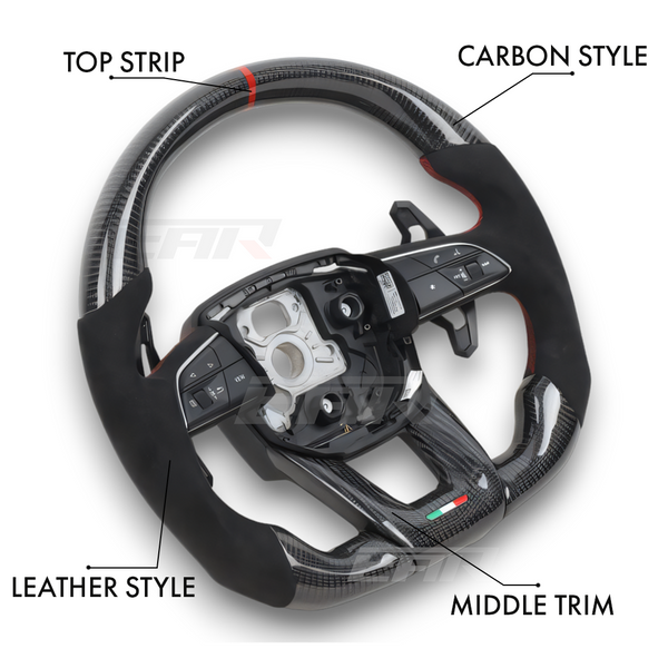 Lamborghini Urus Customizable Carbon Fiber / Alcantara / LED Steering Wheel - Euro Active Retrofits