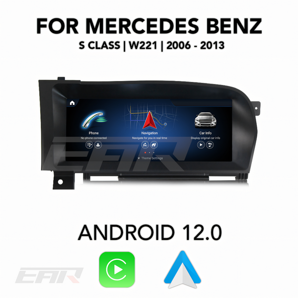 Mercedes Benz S Class Android 12.0 (W221) Multimedia 10.25" Touchscreen Display + Built-In Wireless Carplay & Android Auto | 2006 - 2013 | LHD/RHD - Euro Active Retrofits