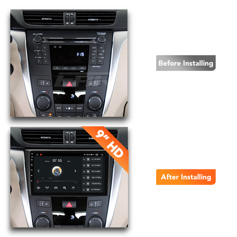Suzuki Kizashi (2009 - 2015) Multimedia 9" Touchscreen Display + Built-In Wireless Carplay & Android Auto - Euro Active Retrofits