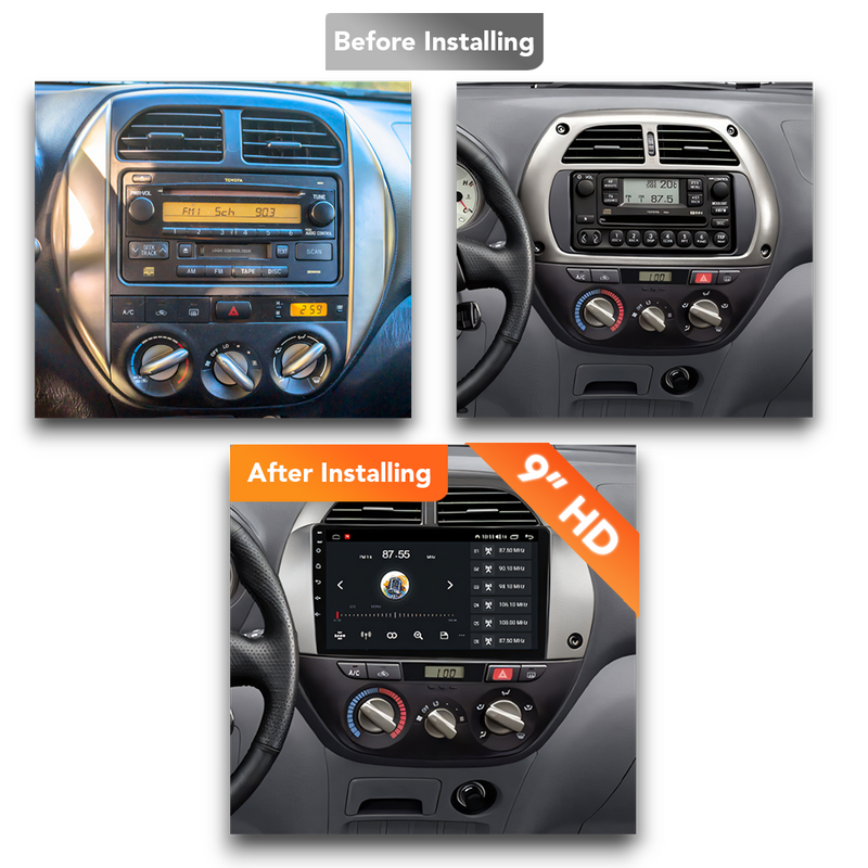Toyota RAV4 (2001 - 2006) Multimedia 9" Touchscreen Display + Built-In Wireless Carplay & Android Auto - Euro Active Retrofits