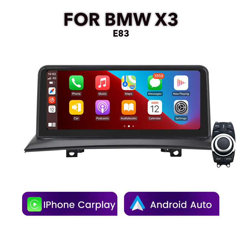 BMW E-Series X3 E83 2004 - 2009 10.25" Multimedia Touchscreen Display + Built-in Wireless Carplay & Android Auto (LHD | RHD) - Euro Active Retrofits
